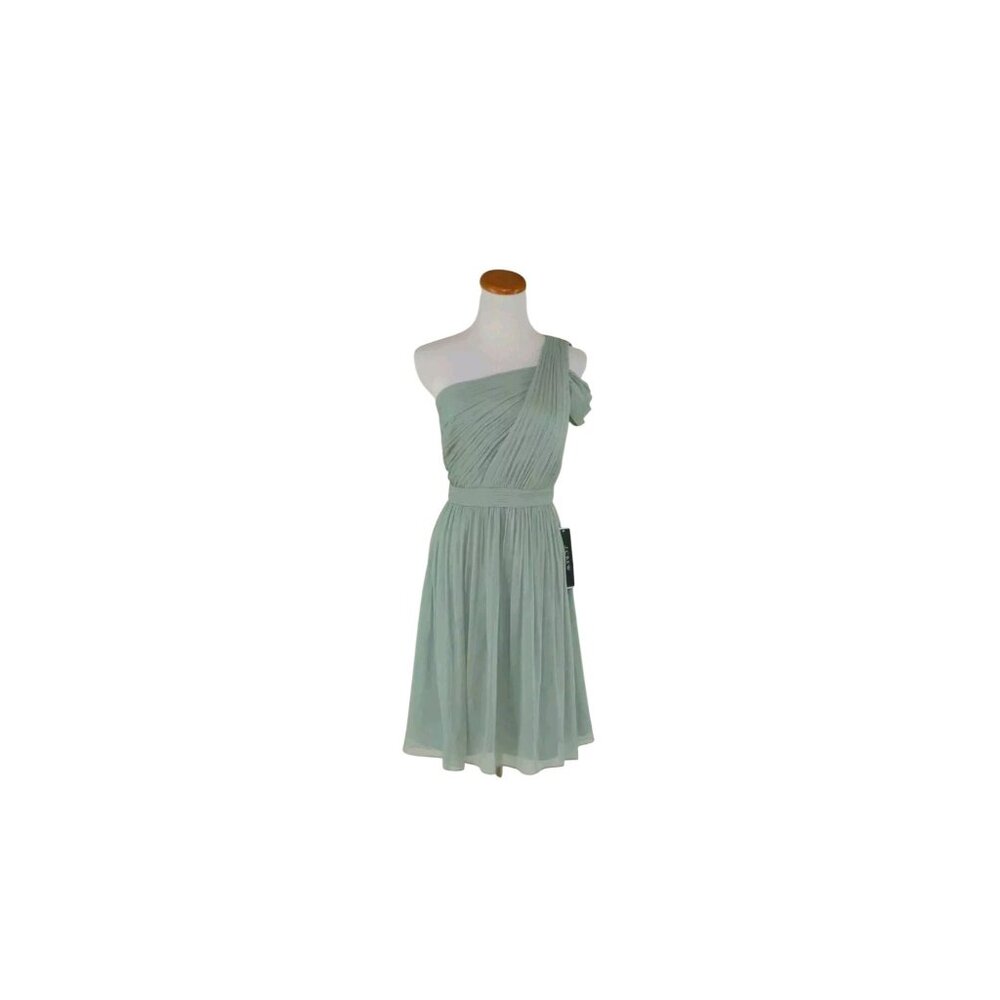 NWT J. Crew Mulberry Silk Women's Celery Green Off Shoulder Dress Wedding Party
